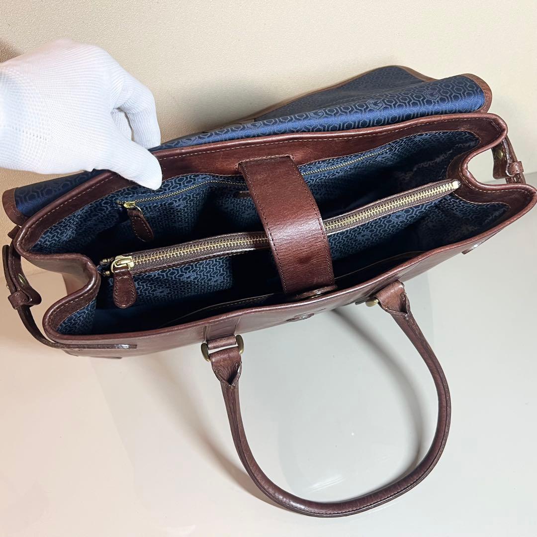 【美品】sot ソット フラップブリーフトートバッグ プエブロレザー ブラウン