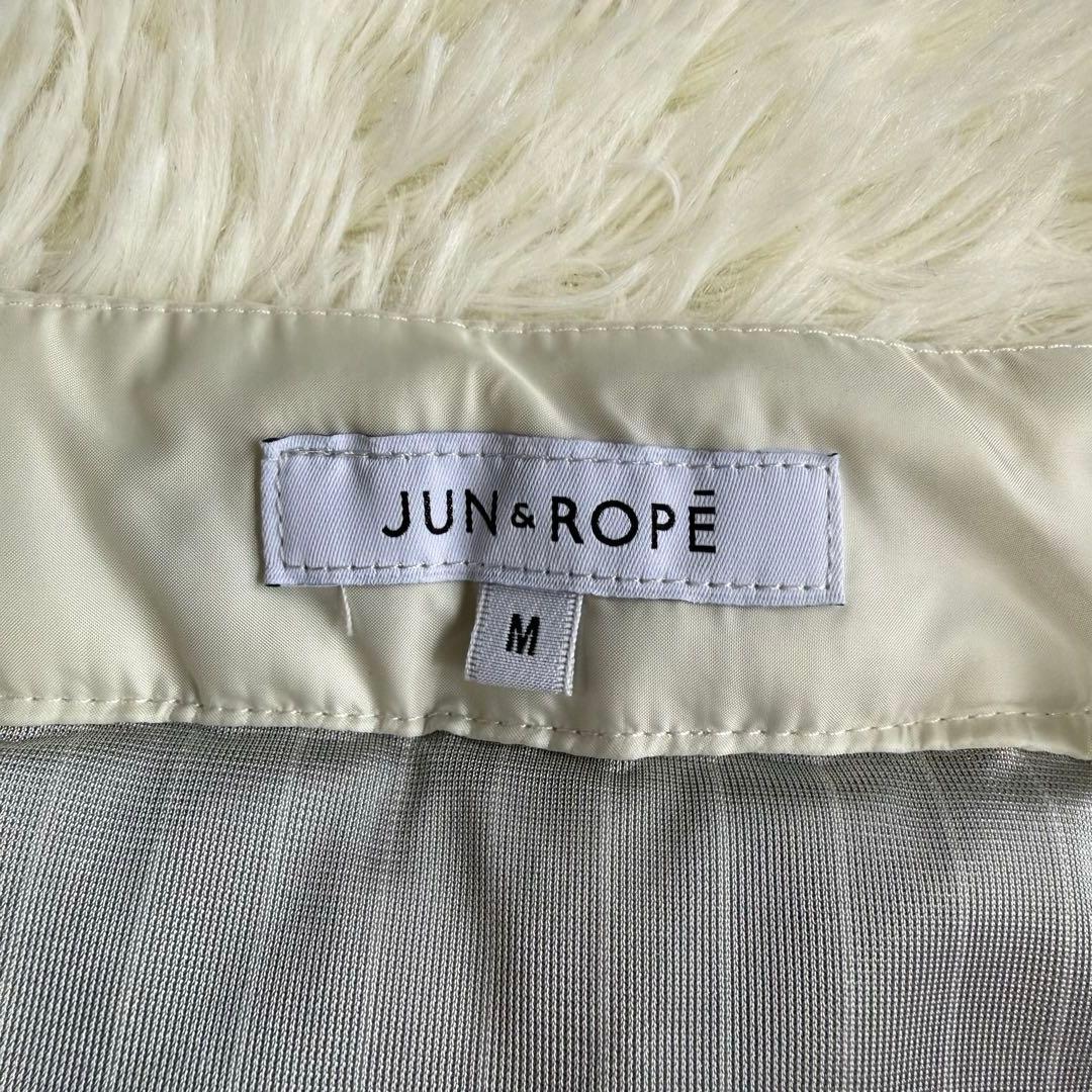 【ジュンアンドロペ】美品✨ダウンスカート アイボリー サイドロゴ Mサイズ