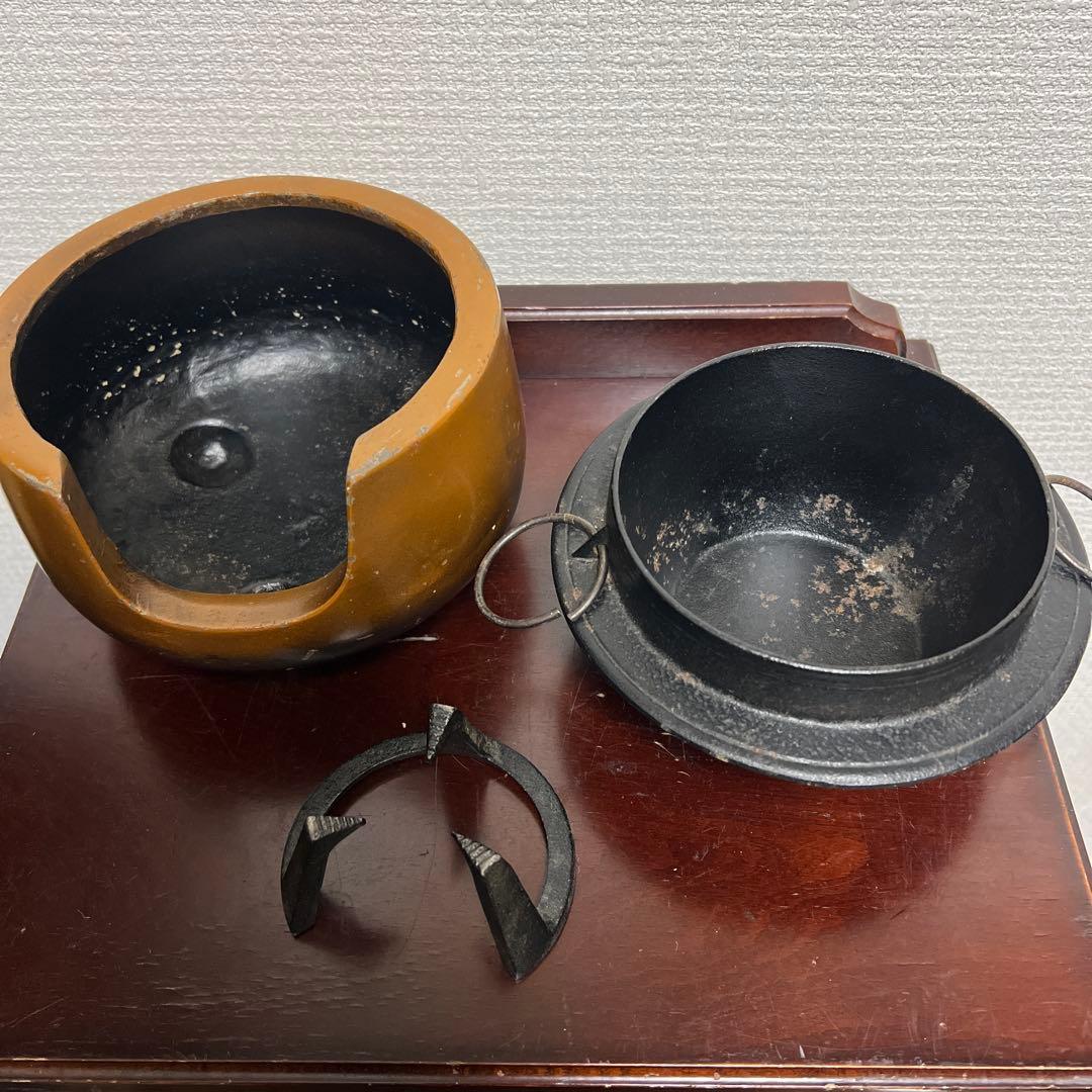 南部鉄釜飯　茶道具 風炉釜セット