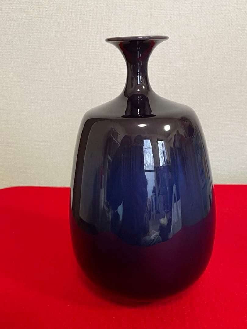 【特価】柳雨軒 三代 人間国宝 徳田八十吉（正彦銘）壺 高約21.5㎝ T260