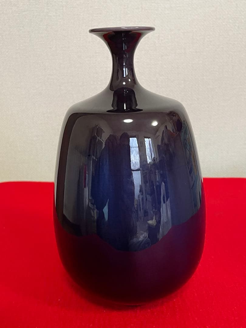 【特価】柳雨軒 三代 人間国宝 徳田八十吉（正彦銘）壺 高約21.5㎝ T260