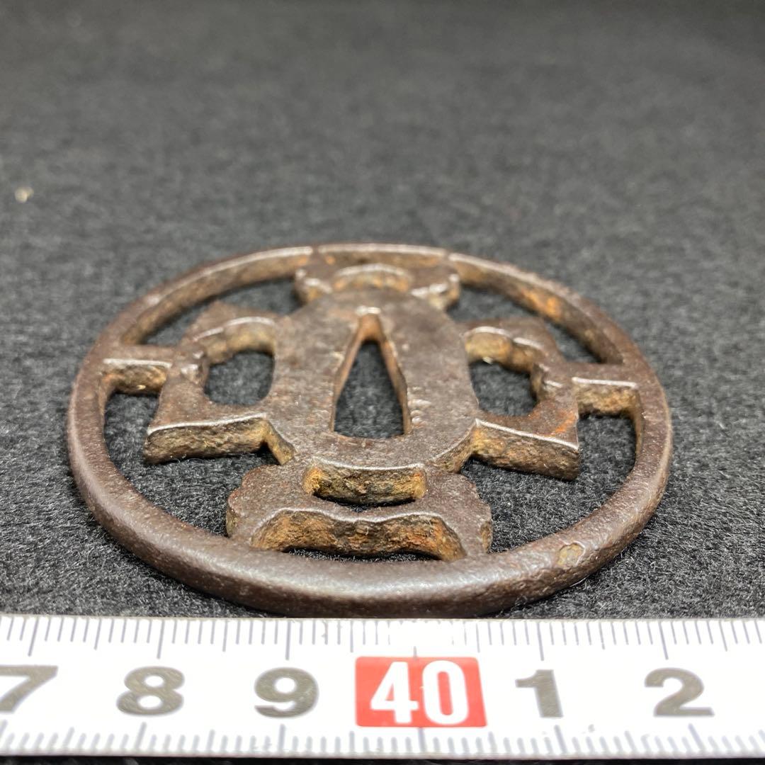 江戸期　透刀鍔　共箱　69g 東さ7-0310☆2F