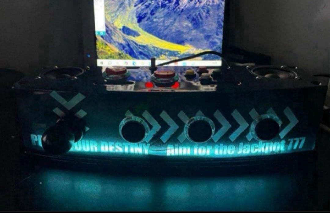 サミタ専用 9ボタンスロットコントローラー専用レバー搭載 LED＆スピーカー連動