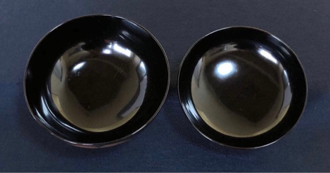 《レ》黒塗 蒔絵付 煮物椀5客 雑煮椀 木製漆器 木箱　251113え1