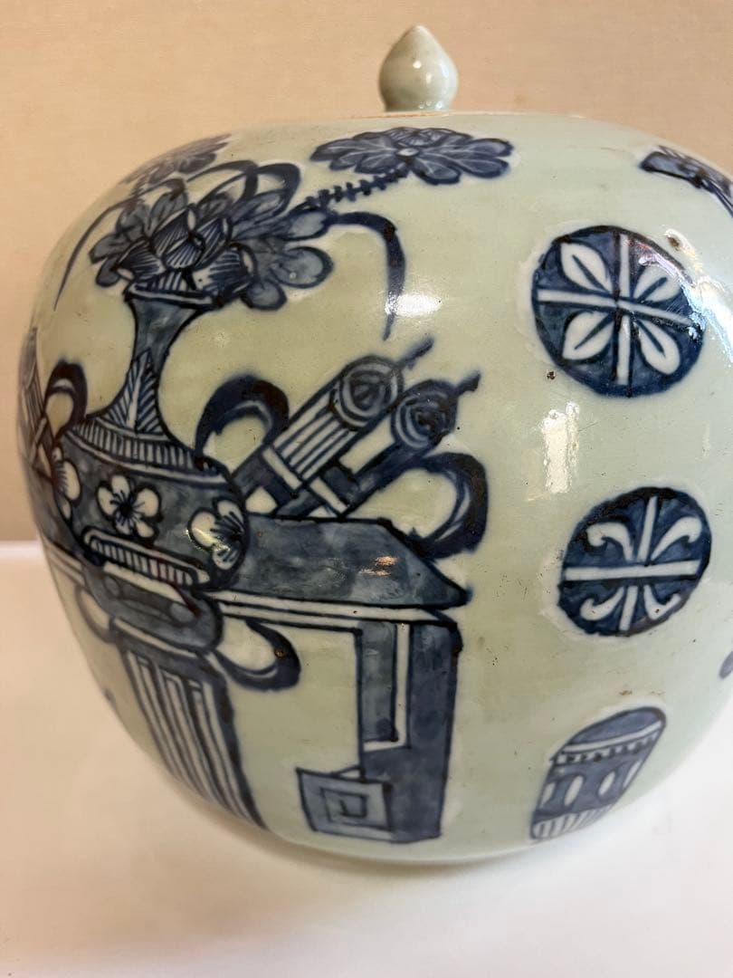 中国美術　蓋物　飾壺　花瓶　清　新渡　煎茶飾