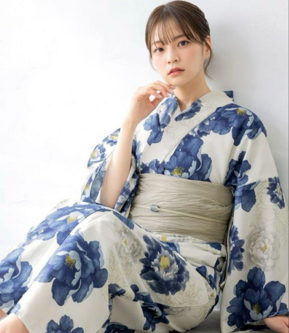 【最終値下げ】ソウビエン　SOUBIEN 浴衣　帯　セット　ゆかた館グレース 青