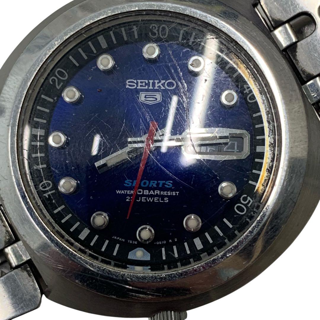 M16484 SEIKO 自動巻き時計 青文字盤 23石 7S36-0060