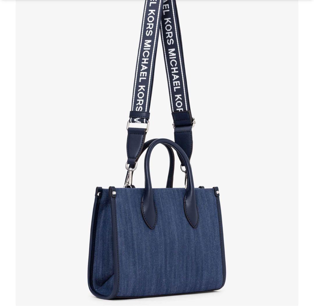 MICHAEL KORS ネイビー デニム ショルダーバッグ　スモール