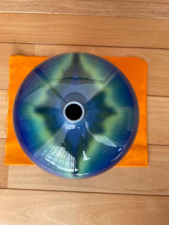 人間国宝 故三代 徳田八十吉　碧明耀彩