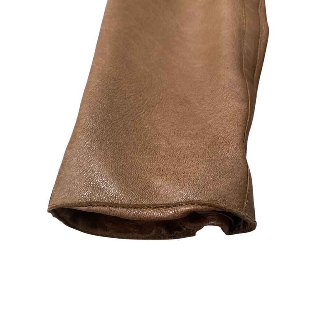 EMPORIO ARMANI ラムレザー　シングルライダースジャケット　XL