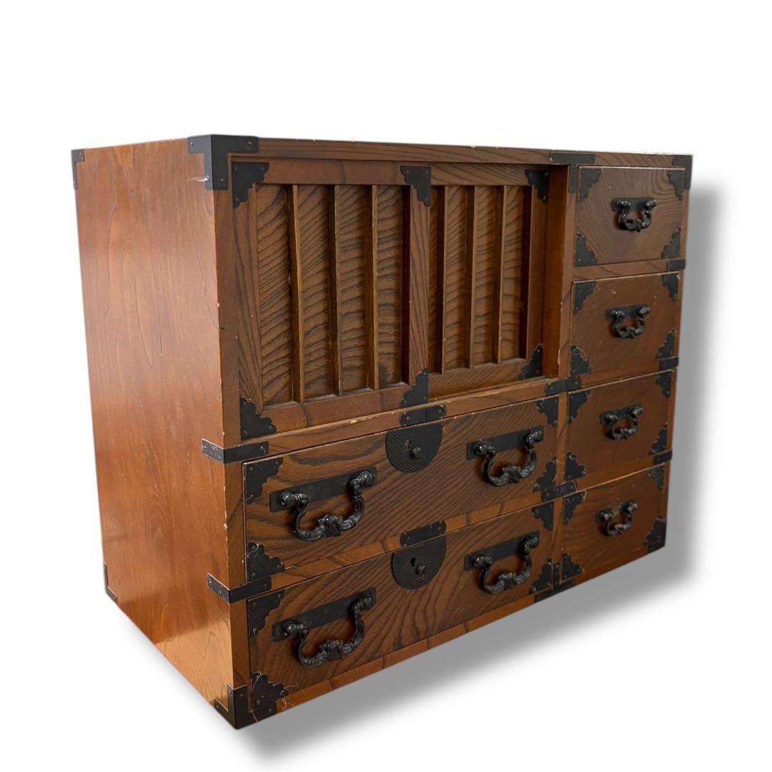 欅 ケヤキ 整理箪笥 箪笥 タンス たんす チェスト 時代箪笥 民藝 金具 気密