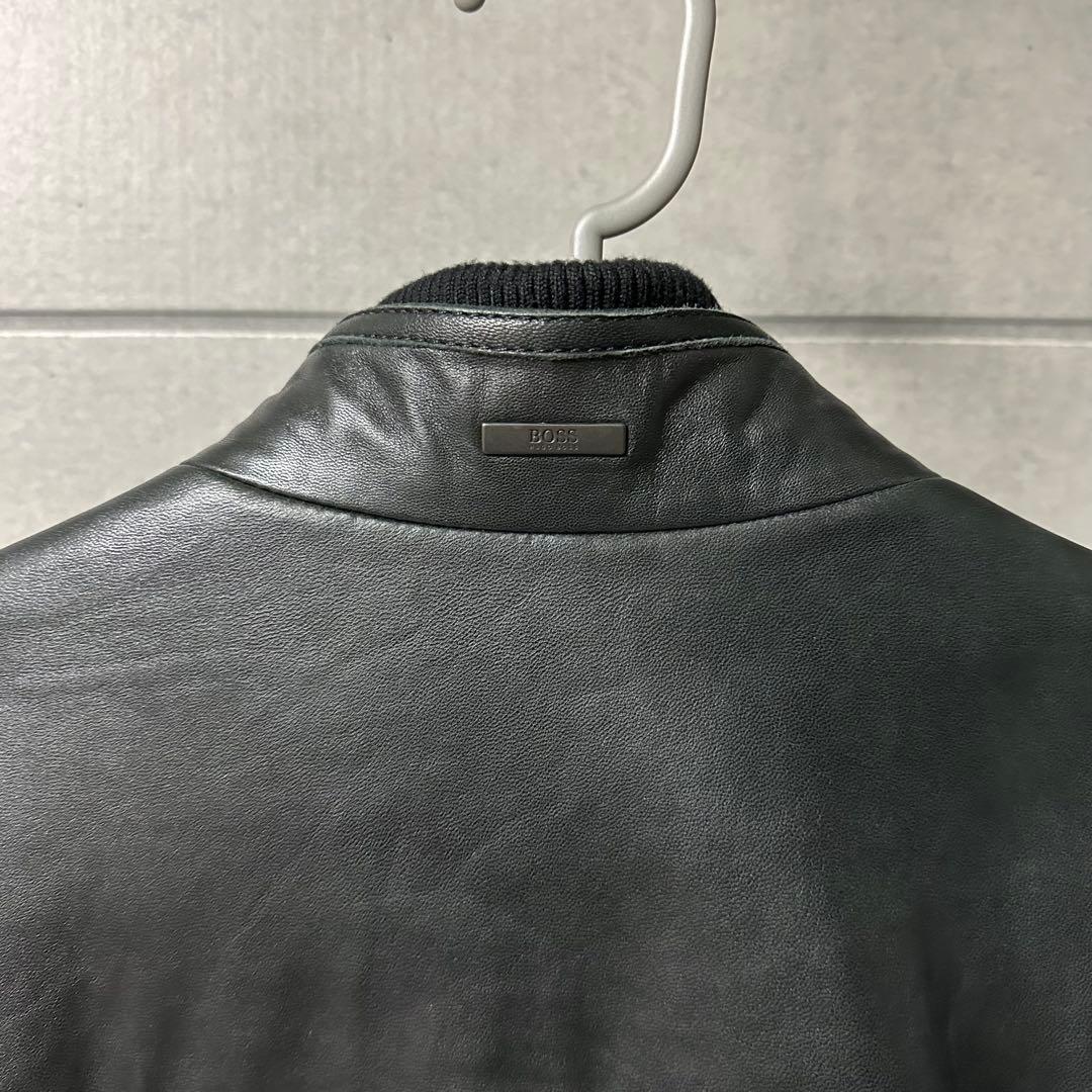 HUGO BOSSレザー シングルライダース　ジャケット