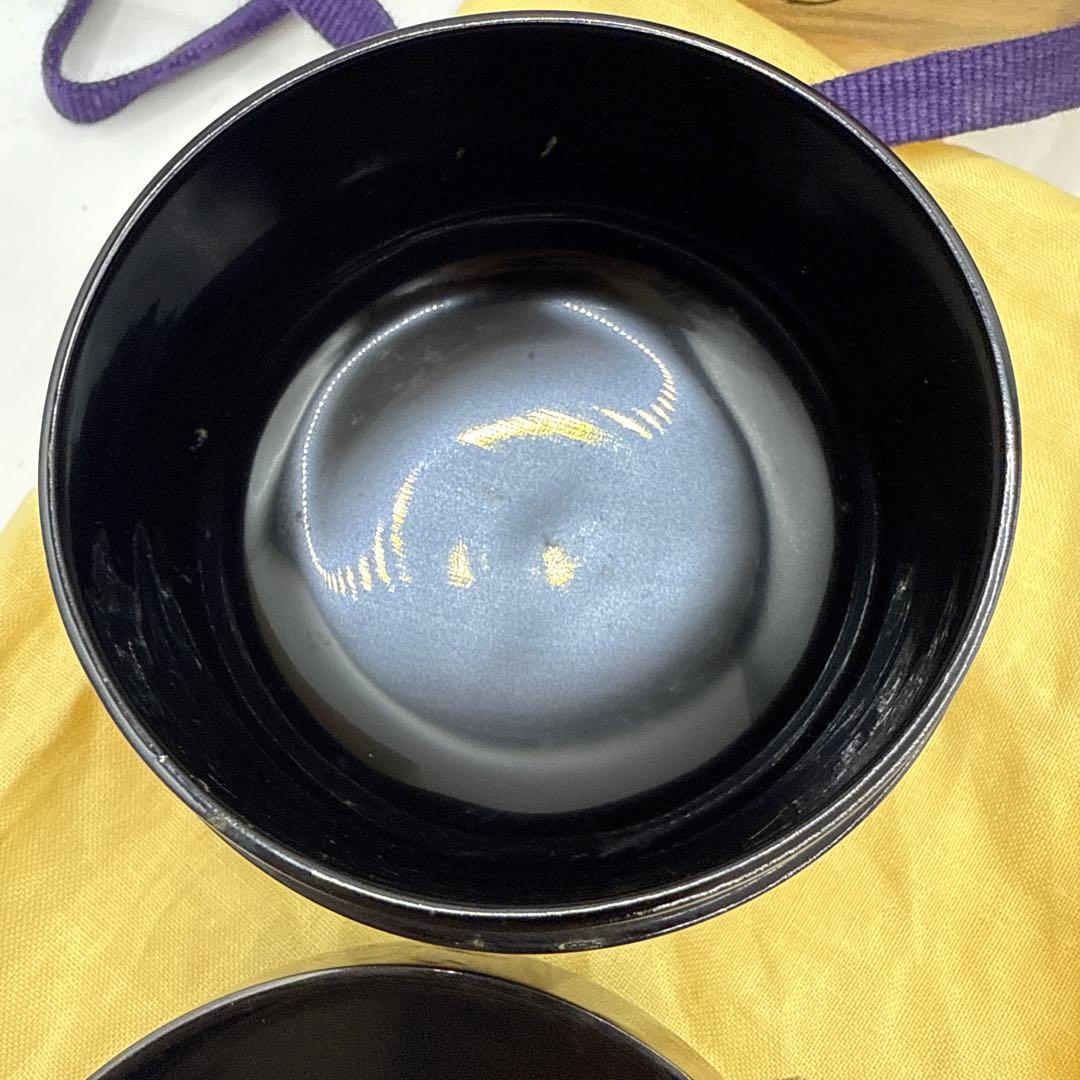 茶道具】築城築良 作 夜桜蒔絵 平棗 共箱 仕覆 由緒書付　未使用保管品