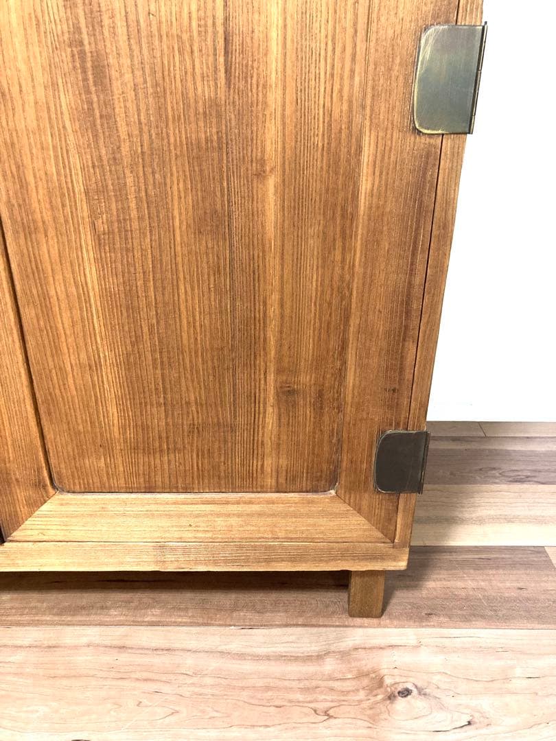 【メンテ込】アンティークのキャビネット　引出し6杯　総桐　木脚付