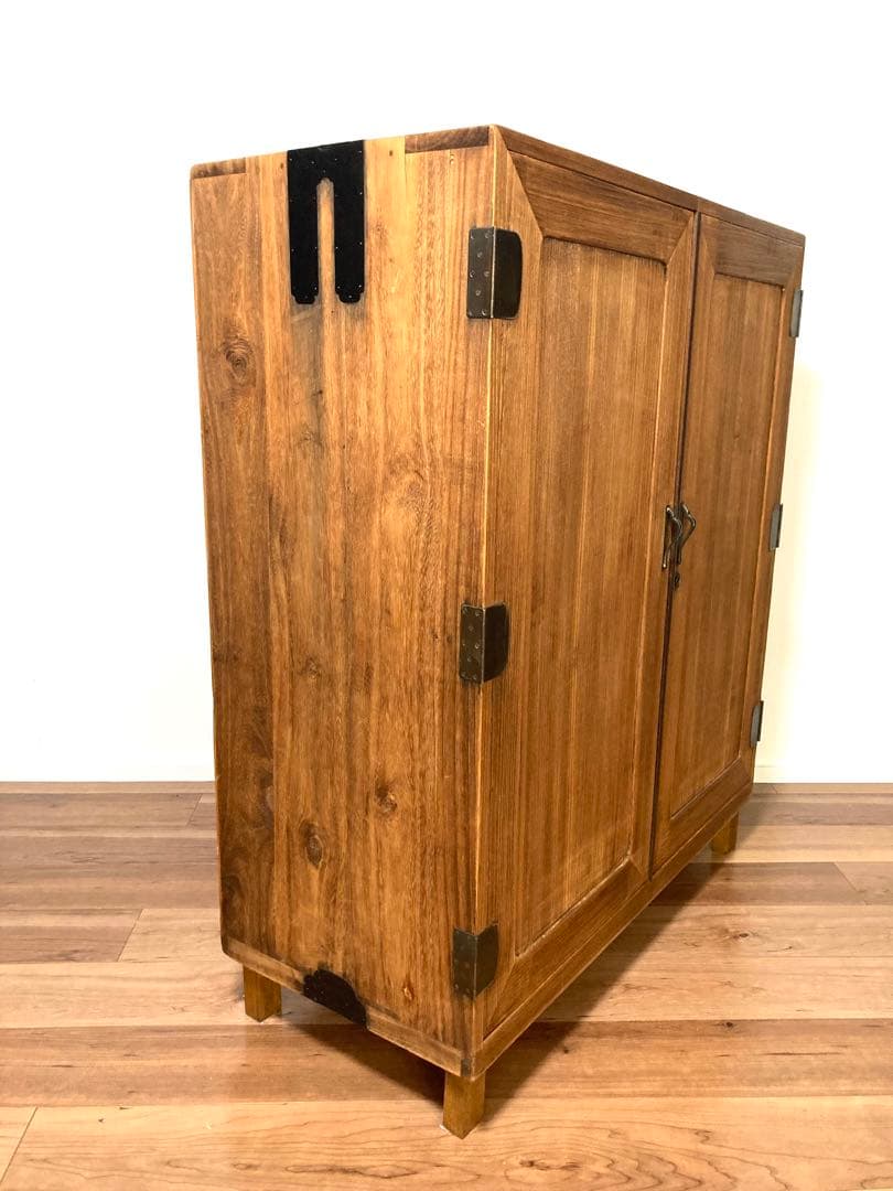 【メンテ込】アンティークのキャビネット　引出し6杯　総桐　木脚付