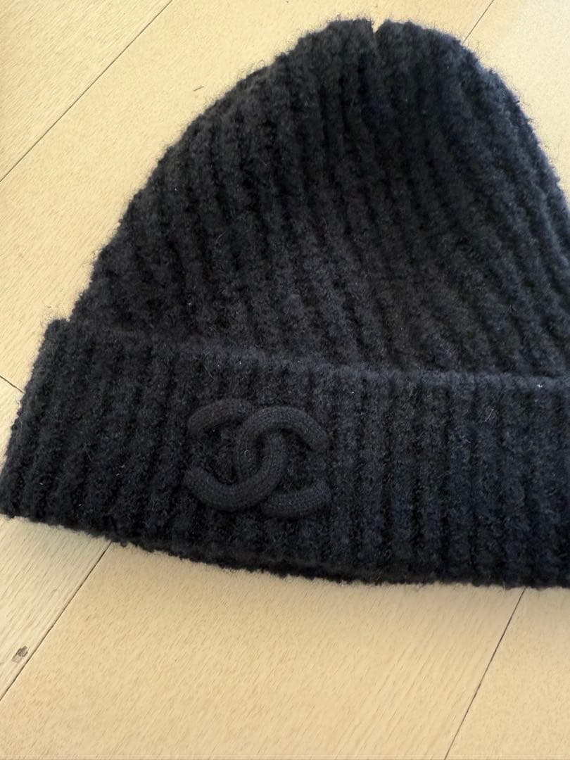 CHANEL 黒 ニット帽