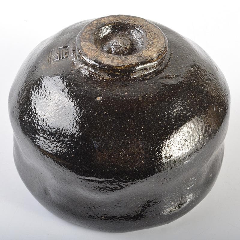 茶道具　芳幽斎　加藤石春作　黒楽茶碗　共箱　M　R6919