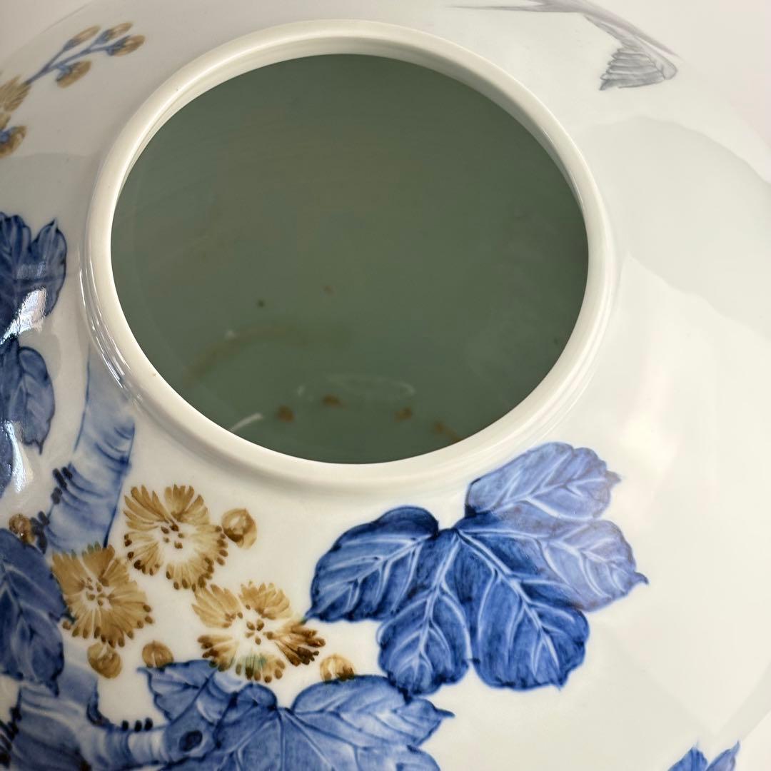 有田焼 山徳窯 染付 細密絵 大花瓶 壷 大壺 花入 花瓶