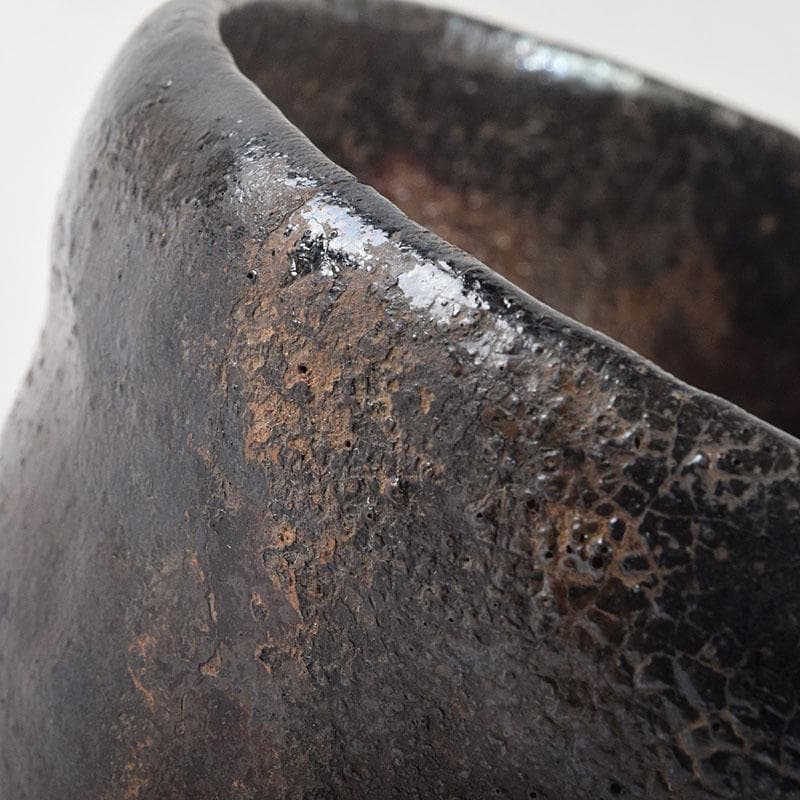 茶道具　楽吉左衛門　九代了入作　黒楽茶碗　合わせ箱　V　R9372