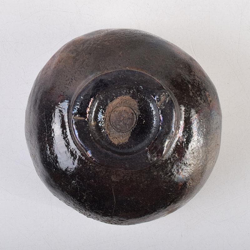 茶道具　楽吉左衛門　九代了入作　黒楽茶碗　合わせ箱　V　R9372