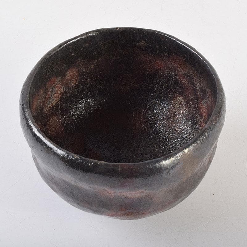 茶道具　楽吉左衛門　九代了入作　黒楽茶碗　合わせ箱　V　R9372