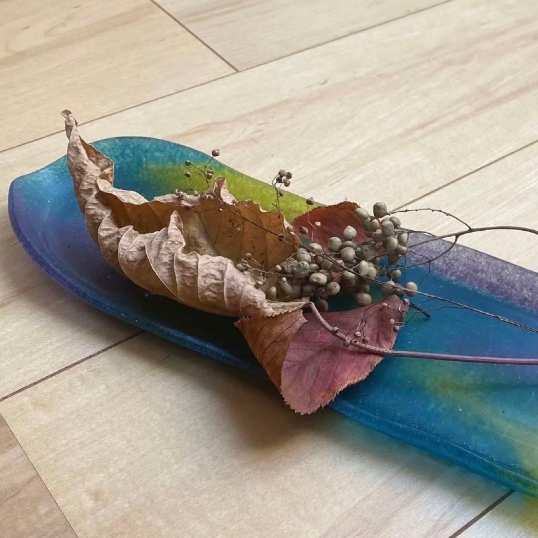 パートドヴェール 青の長々皿