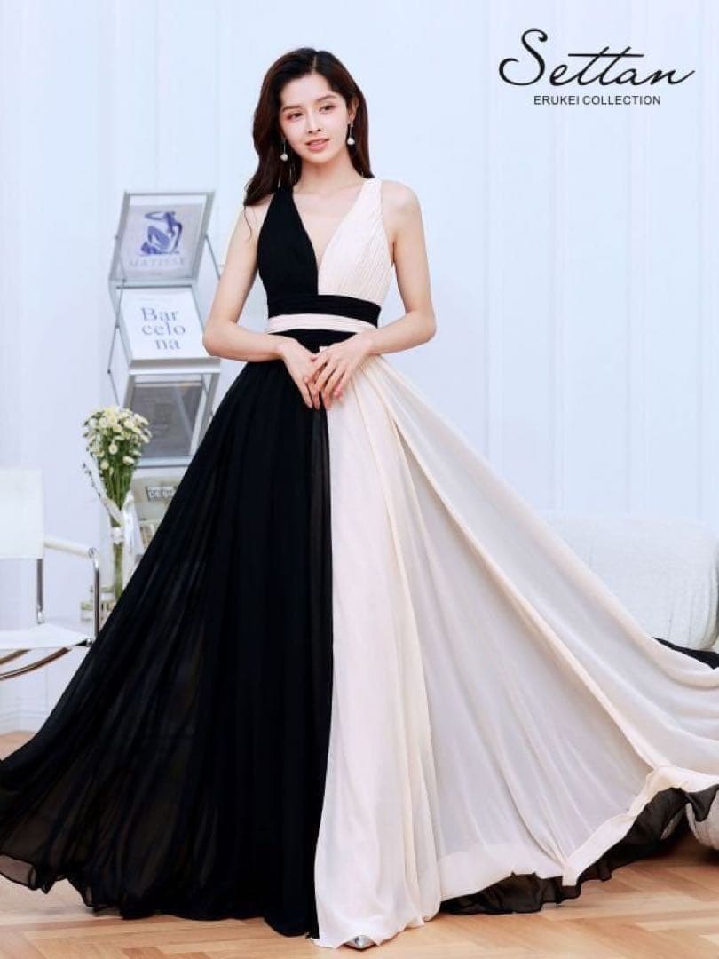 エルケイ　バイカラーロングドレス