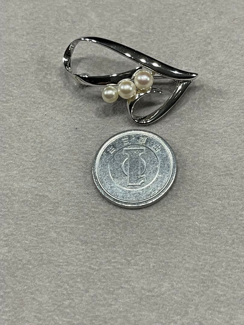 MIKIMOTO ミキモト パールブローチ シルバー M S 刻印 Pearl