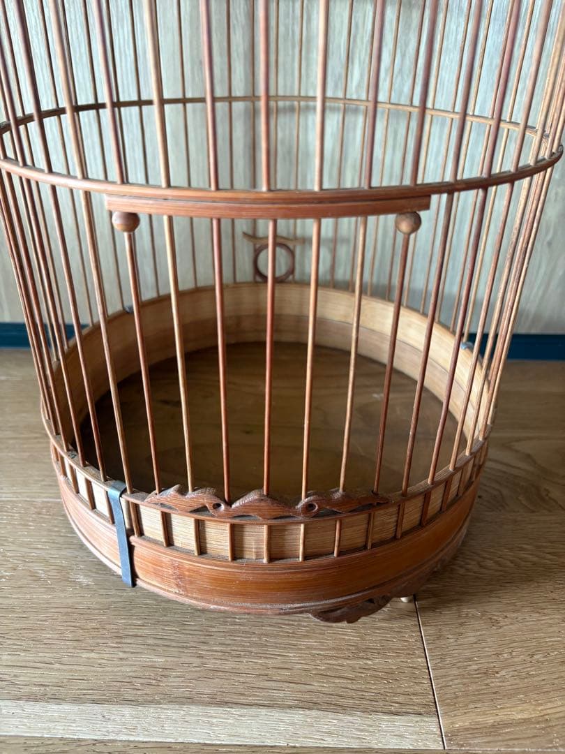 鳥籠　木製品　中国アンティーク　美品