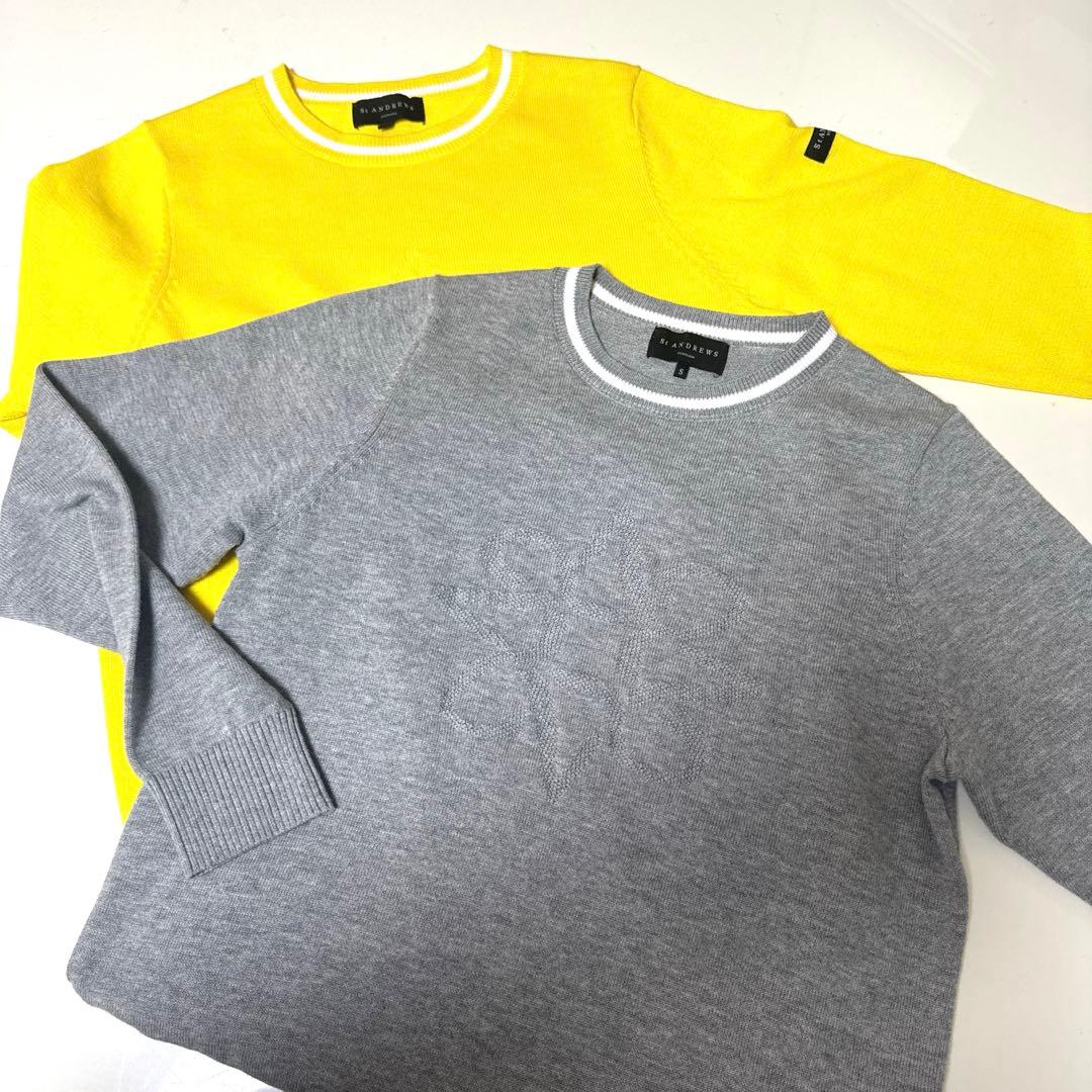 再お値下げ★St ANDREWSセントアンドリュース☆イエロークルーネックニット