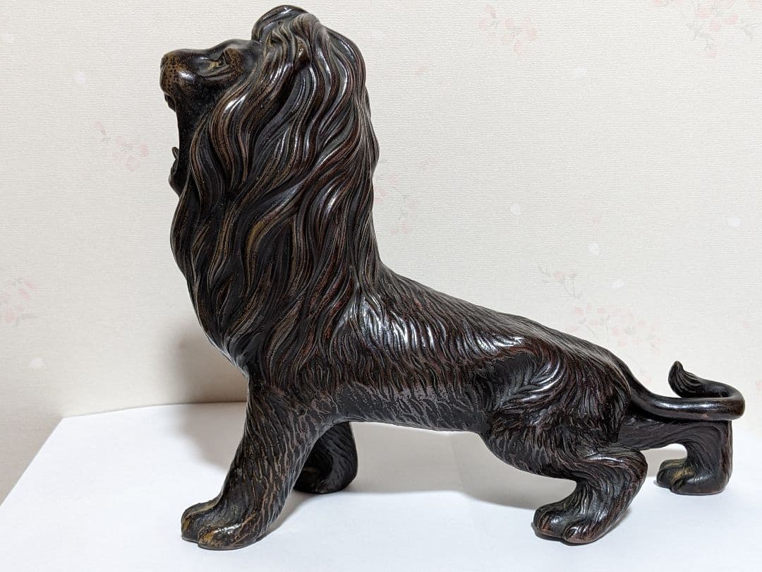 ♦風水獅子 ライオン置物 富 金運 財運 縁起物飾り 国内作家作品 古美術骨董品