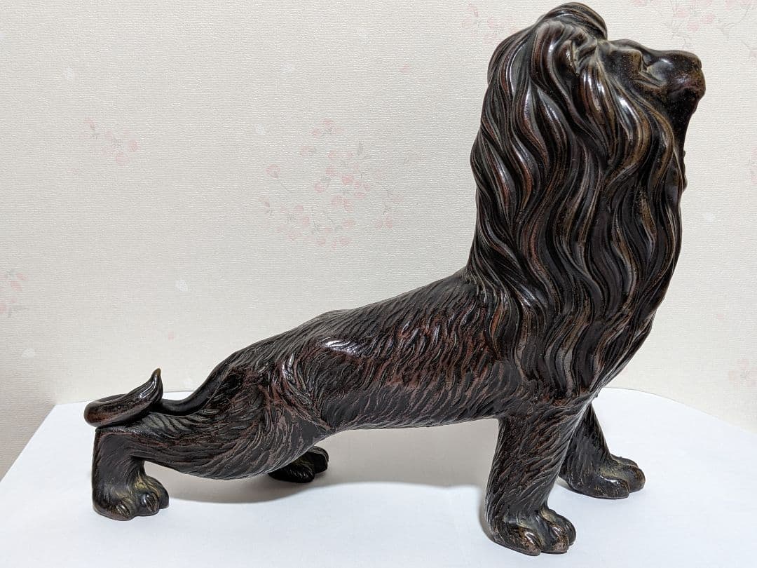 ♦風水獅子 ライオン置物 富 金運 財運 縁起物飾り 国内作家作品 古美術骨董品