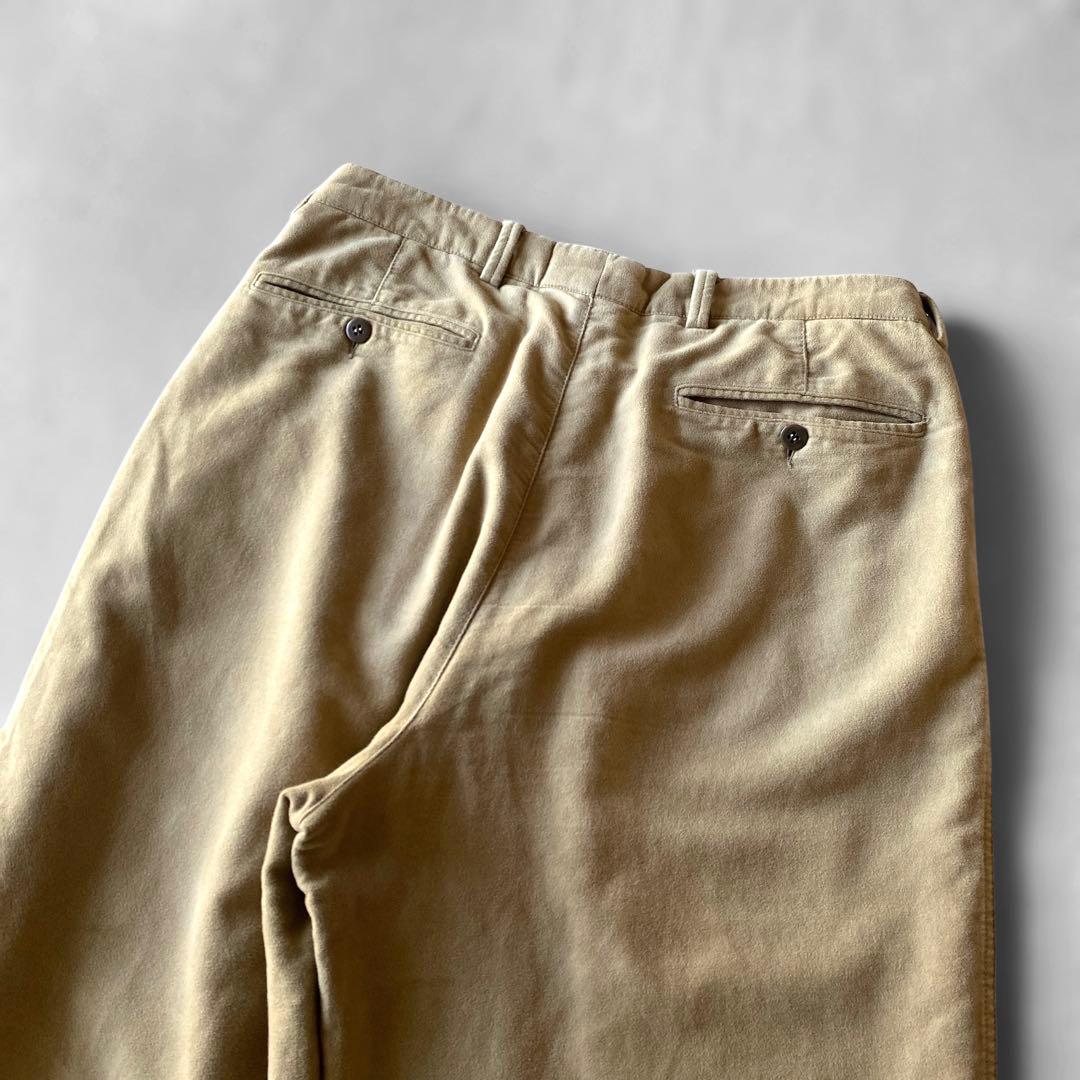 90s Giorgio Armani モールスキン ツータック チノパンツ 50