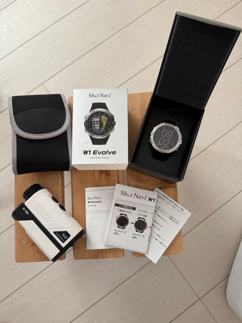 Shot Navi W1 Evolve ゴルフウォッチ　レーザー距離計セット
