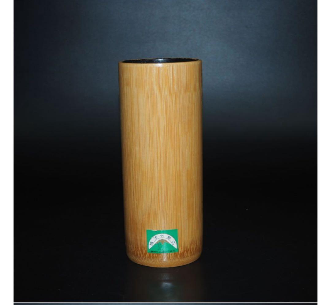 送料無料　竹細工　斑竹胡麻竹使用　四角花入れ　高24ｃｍ★希少★