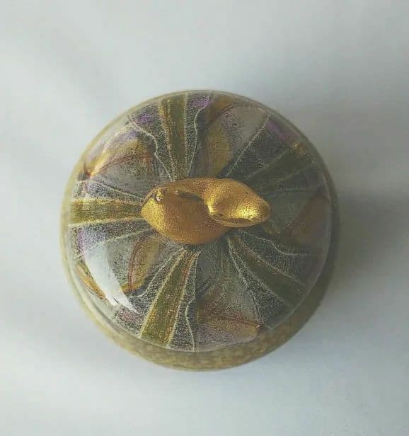 金子正人作★ガラス香合★