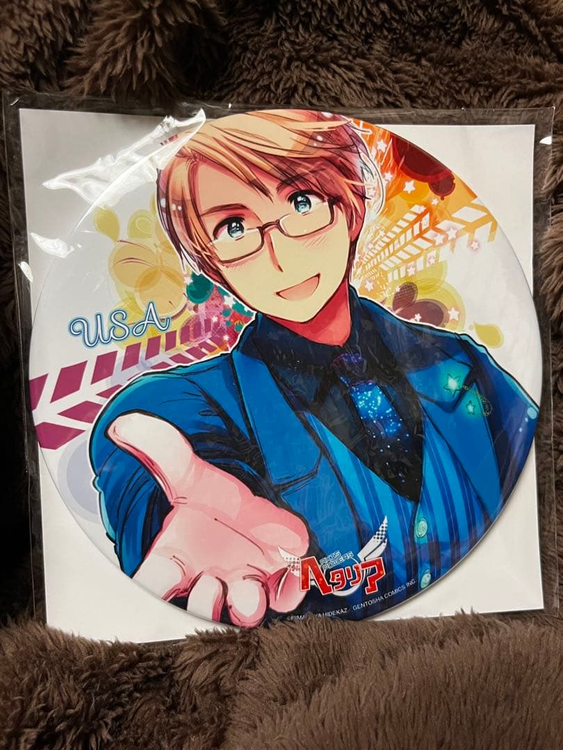 ヘタリア アート缶 プレートコレクション　缶バッジ【アメリカ】　15㎝サイズ