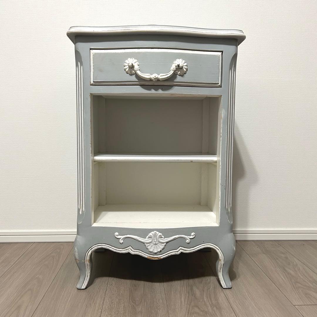 kinoベッドサイドサイドテーブル ブルーグレー