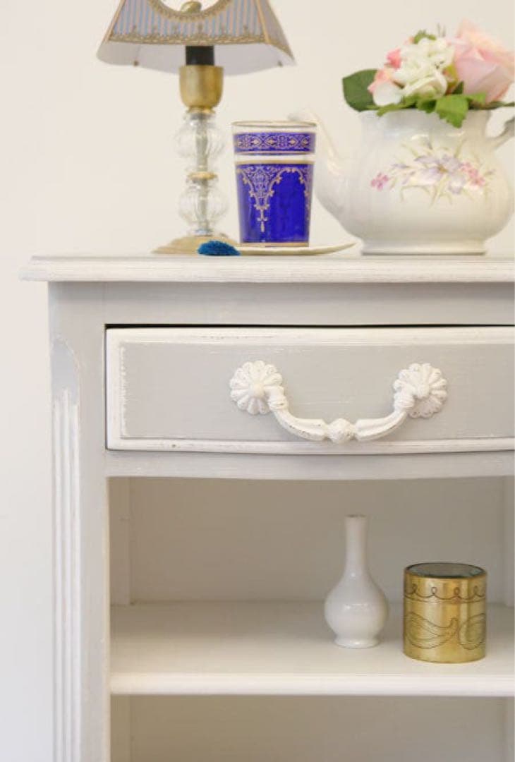 kinoベッドサイドサイドテーブル ブルーグレー