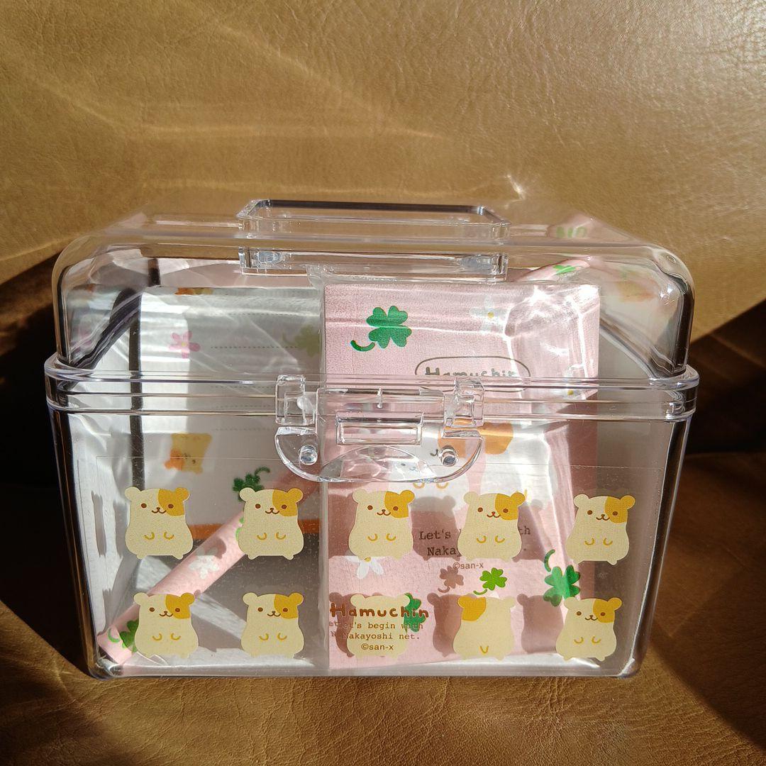 ハムスター柄クリアボックスセット　ミニレター　平成レトロ　レア　サンエックス