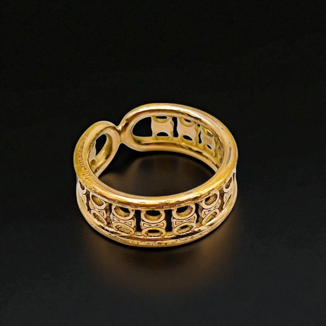 【美品】セリーヌ マイヨン トリオンフ ヴィンテージリング ゴールド　491