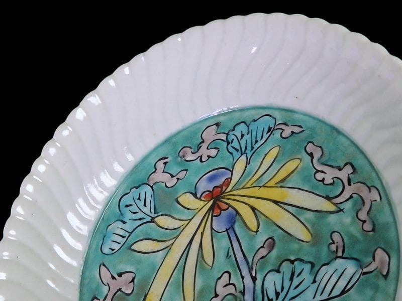 古伊万里　色絵　花に唐草の図　6寸半皿　江戸期　C058AS-CSz