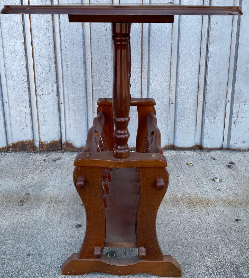 昭和レトロ　マガジンラック　雑誌入れ　新聞入れ　サイドテーブル　木製