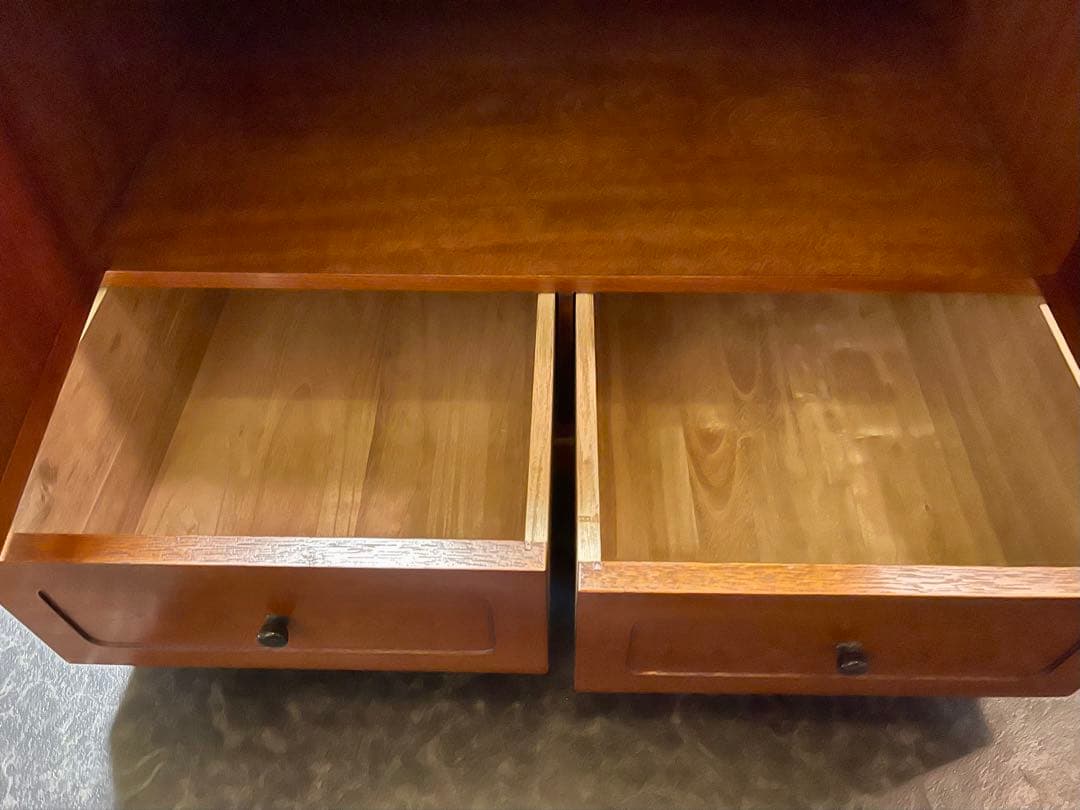 昭和レトロ アンティーク 回転式 テレビ台 食器棚？ サイドテーブル 天然木