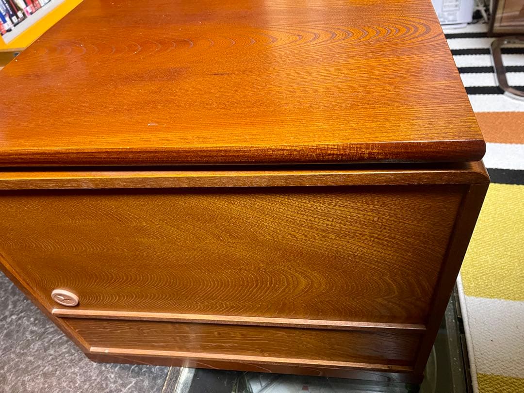 昭和レトロ アンティーク 回転式 テレビ台 食器棚？ サイドテーブル 天然木