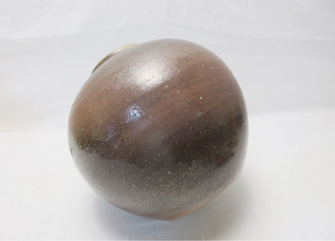 未使用 華道具 小西陶古造 備前焼 窯変 壺 花入 陶印 栞 花器 飾り壺 共箱