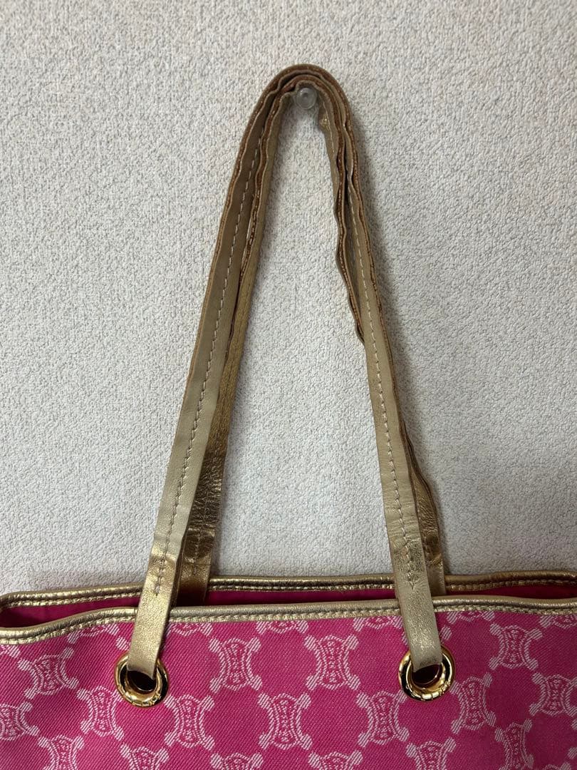 CELINE マカダム柄 ピンクトートバッグ