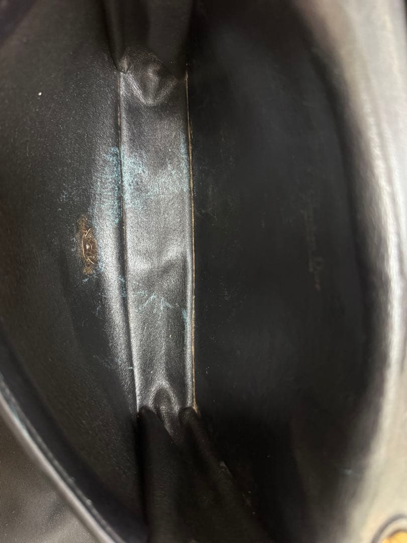 クリスチャンディオールレザーチェーンショルダーバッグ 黒 ヴィンテージ