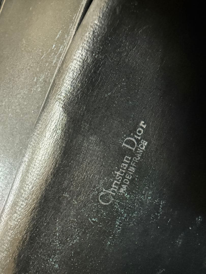 クリスチャンディオールレザーチェーンショルダーバッグ 黒 ヴィンテージ