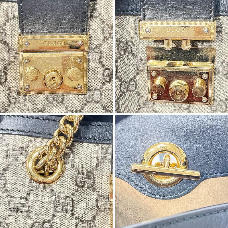 GUCCI グッチ パドロック GGスプリーム ハンドバッグ チェーンショルダー
